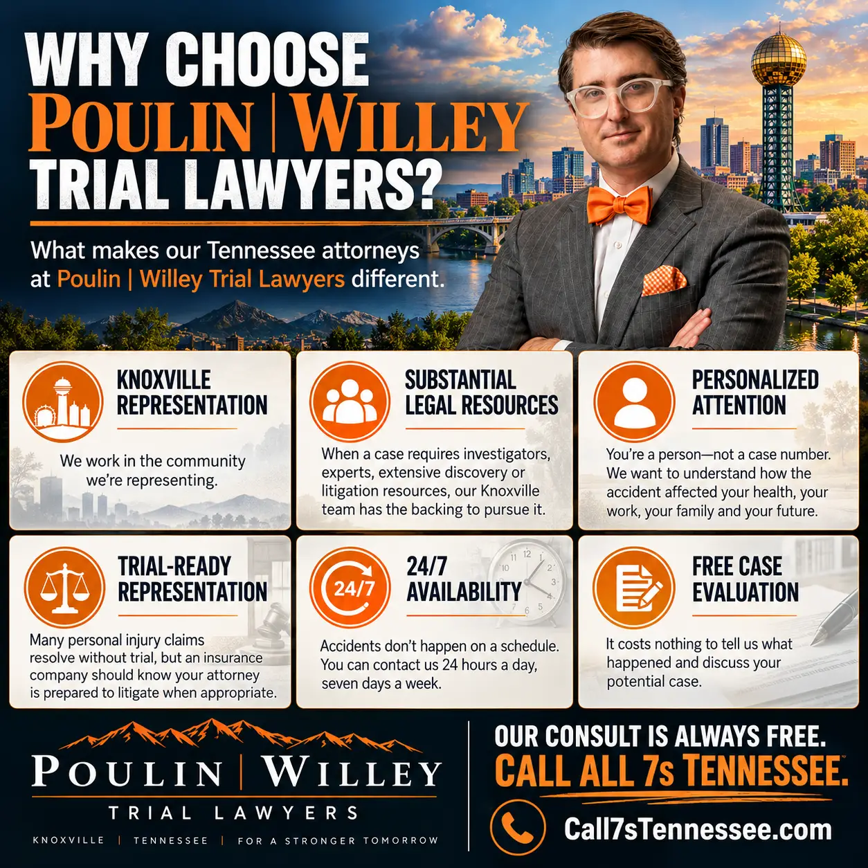 Why Choose Call7sTennessee.com - Poulin | Willey Trial Lawyers